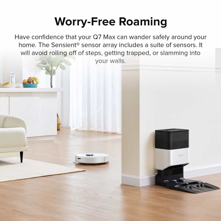 Roborock Q7Max+ Robot Vacuum Cleaner with Self-Emptying Station - White