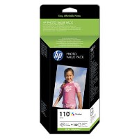 HP 110 Series Photo Value Pack - print cartridge / paper kit