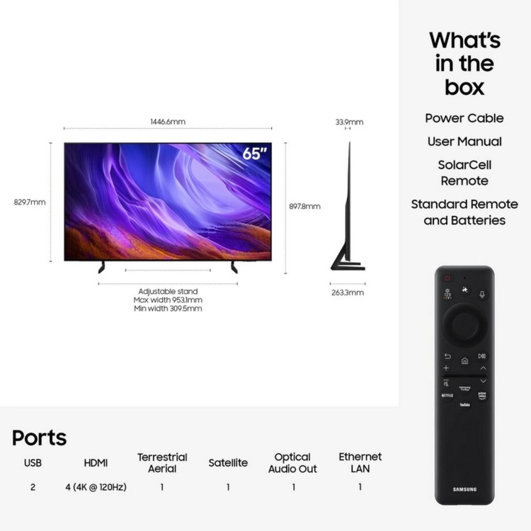 Samsung QE65S85HAEXXU 65 Inch 4K OLED Smart TV with Vision AI