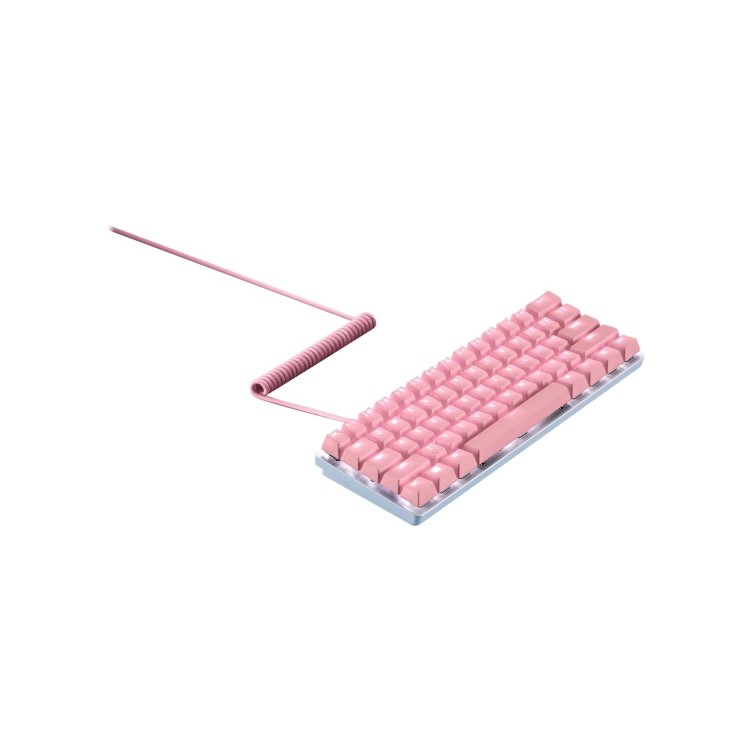 Razer PBT Keycap Set - Quartz Pink with Matching Coiled Cable