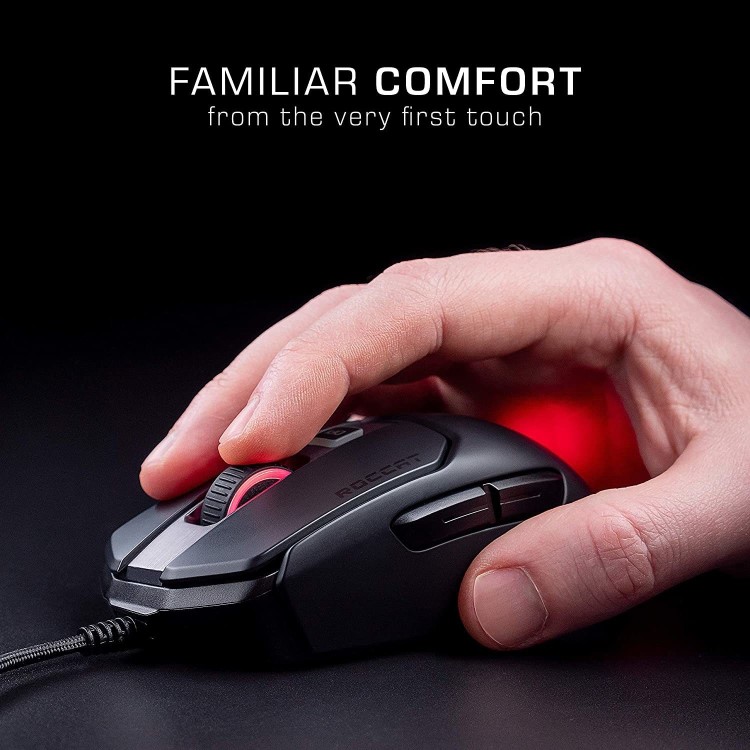 Roccat Kain 120 AIMO 1600 DPI Titan Click Technology Wired Gaming Mouse in Black