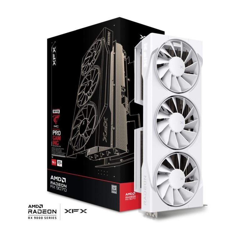 XFX Swift AMD Radeon RX 9070 OC White Triple Fan Gaming Edition