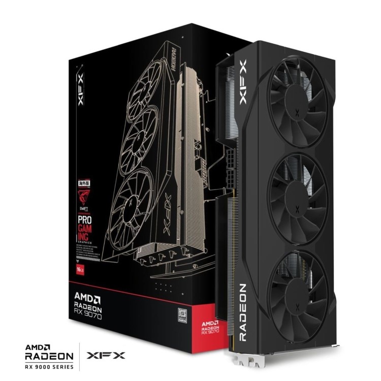 XFX Swift AMD Radeon RX 9070 OC Triple 90mm Fan 16GB Graphics Card