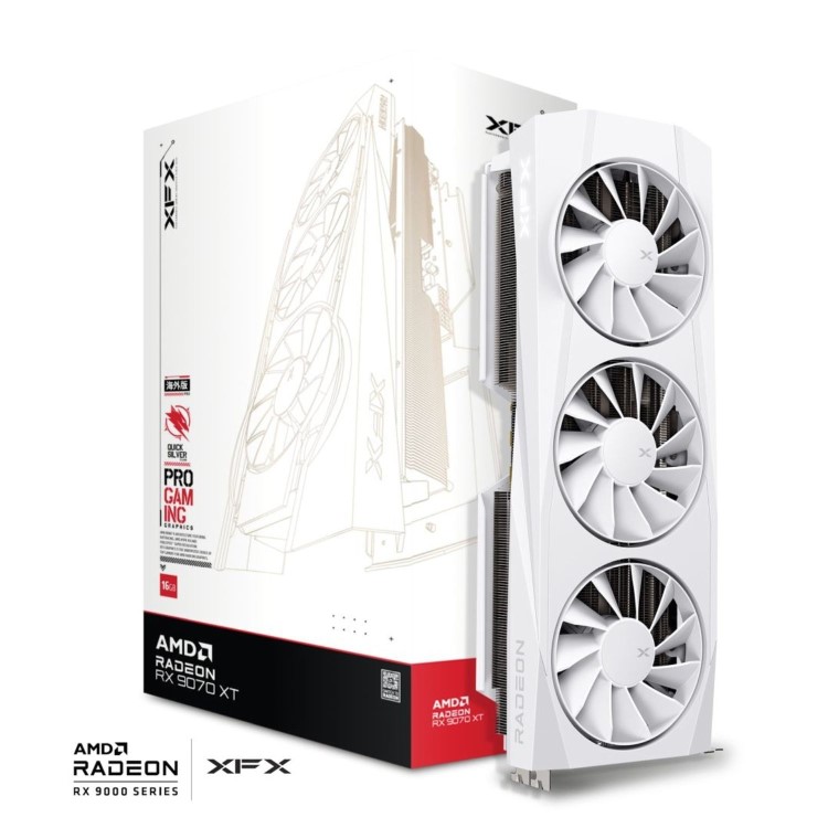 XFX Quicksilver AMD Radeon RX 9070XT White 16GB Graphics Card