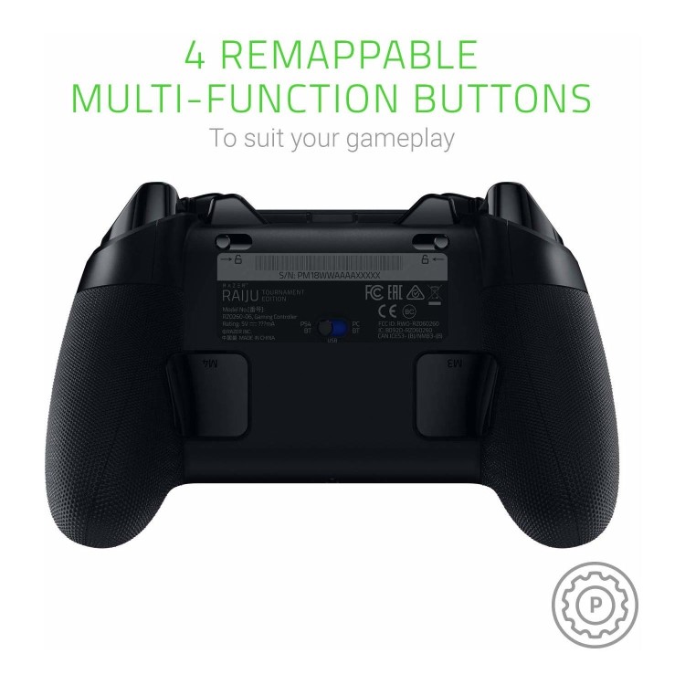 Razer Wireless Raiju Tournament Edition PS4 Gaming Controller in Black