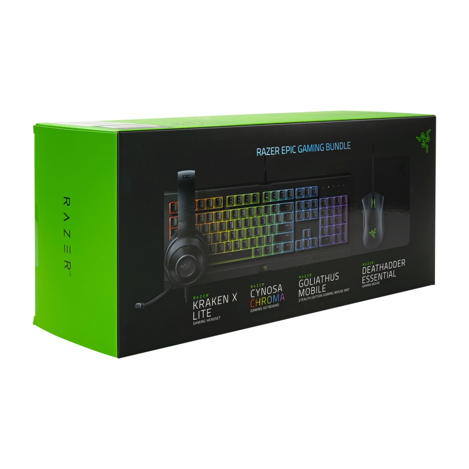 Razer Epic Gaming Keyboard Mouse Headset & Gaming Surface Bundle