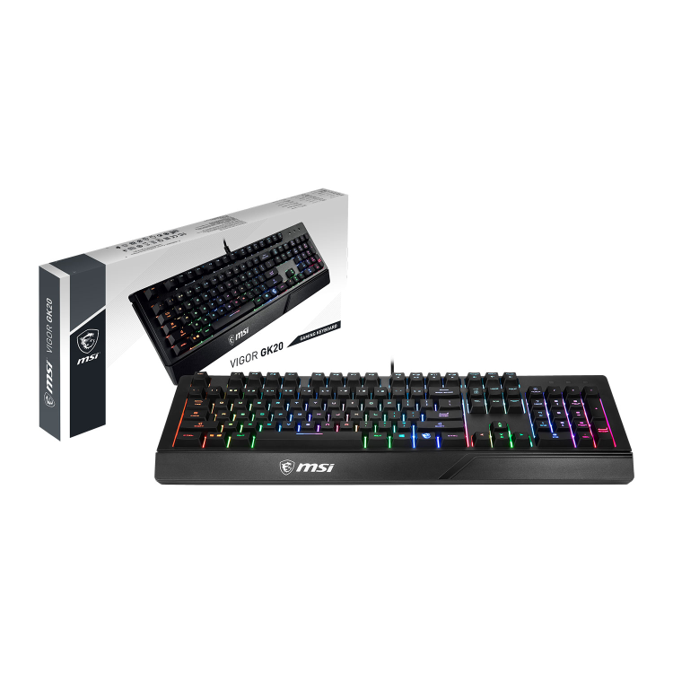 MSI Vigor GK20 RGB Wired Membrane Switch Gaming Keyboard Black