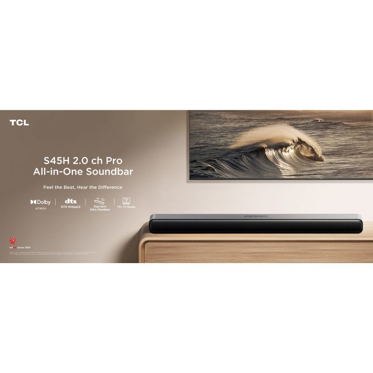 TCL S45H 2.0ch Soundbar with Deep Bass & All-in-One Home Cinema Sound