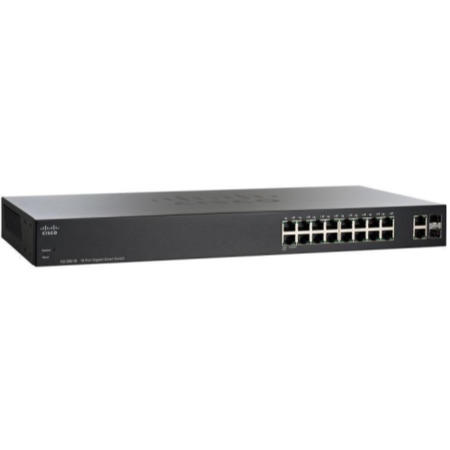 Cisco SG200-18 16-port 10/100/1000 Gigabit Smart Switch with 2 combo SFPs