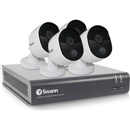 Swann CCTV System - 4 Channel 1080p DVR with 4 x 1080p Thermal Sensing Cameras & 1TB HDD with Google Assistant