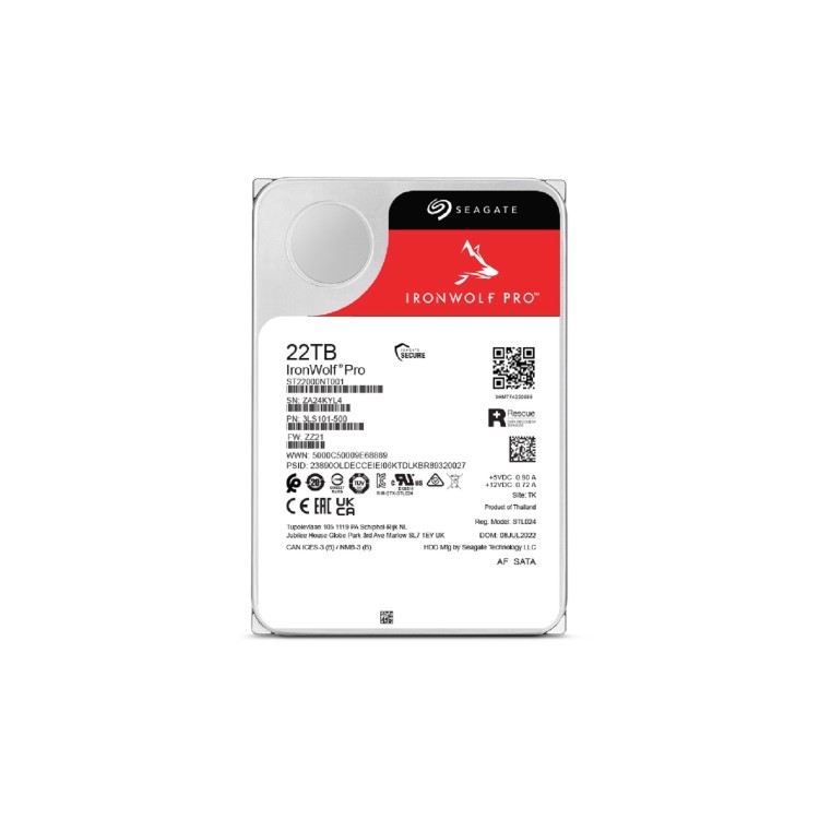 Seagate IronWolf Pro 22TB 3.5 Inch SATA III Internal Hard Drive