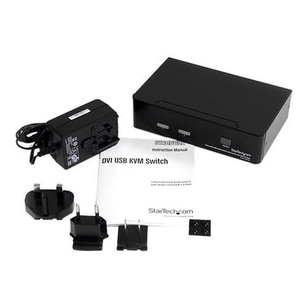 2 Port DVI USB KVM Switch with Audio and USB 2.0 Hub