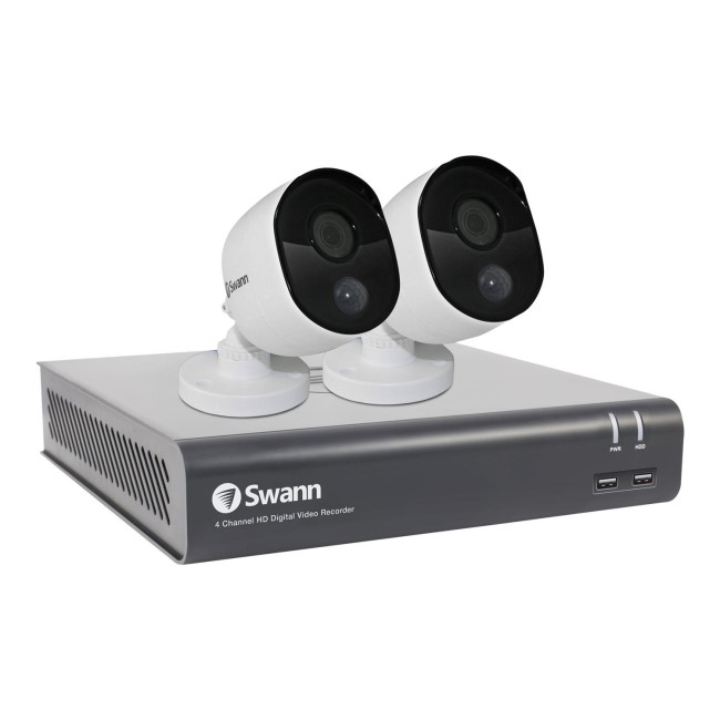 Swann CCTV System - 4 Channel 1080p DVR with 2 x 1080p Thermal Sensing Cameras & 1TB HDD