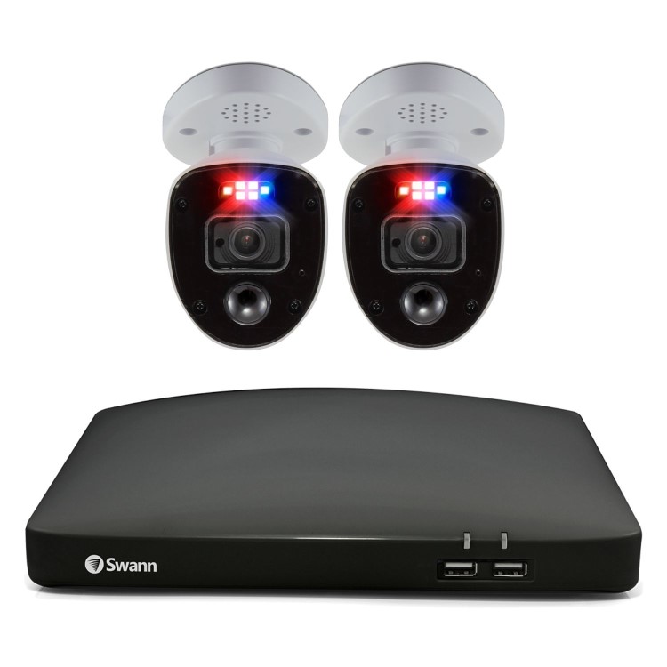 Box Opened Swann SWDVK-456802RL 4K Ultra HD 2-Camera with 4-Channel 1TB HDD DVR CCTV Security System