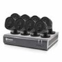 Swann CCTV System - 8 Channel 1080p HD DVR with 8 x 1080p HD Black Cameras & 1TB HDD