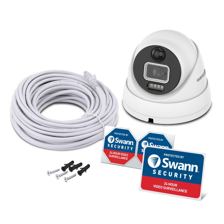 Swann 12MP Mega HD Heat & Motion Sensing IP Dome Camera - 1 Pack