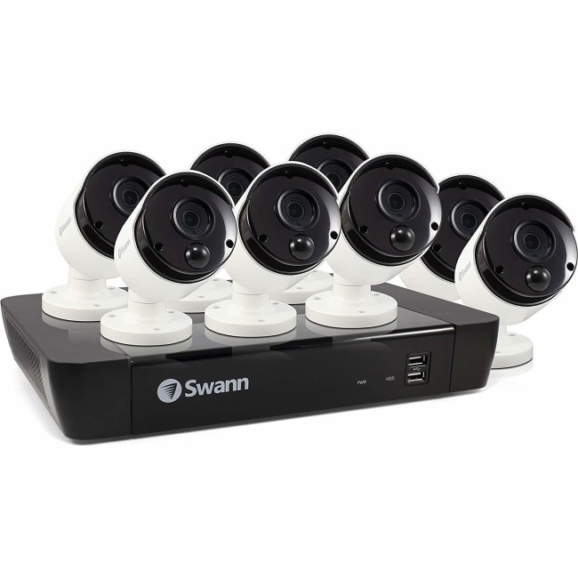 Swann CCTV System - 8 Channel 5MP NVR with 8 x 5MP Super HD Thermal Sensing Cameras & 2TB HDD