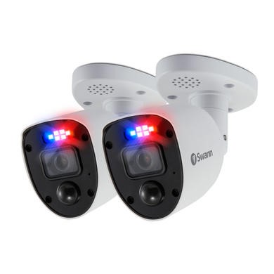 Swann Enforcer 4K HD CCTV Analogue Bullet Camera with Spotlight - 2 Pack