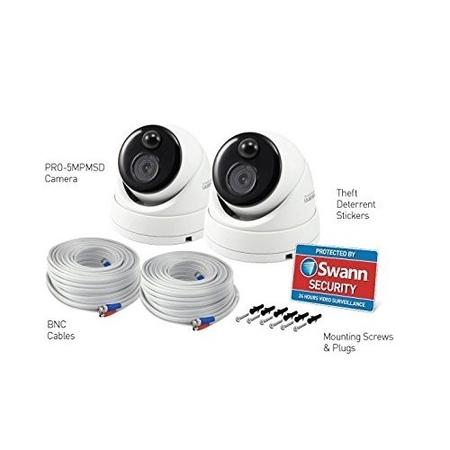 Swann 5MP PIR White Analogue Dome Camera - 2 Pack