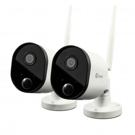 Swann 1080p HD Wireless Wi-Fi Cameras with Heat/Motion Sensing Night Vision & Audio - Twin Pack