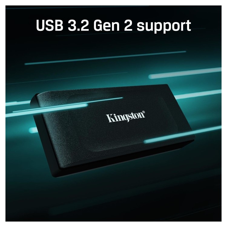 Kingston XS1000 2TB USB 3.2 Gen 2 Portable External SSD - Black