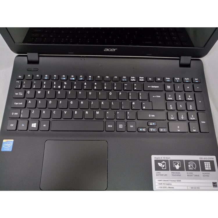 Refurbished Acer Aspire ES1-512-C5YW Celeron N2840 4GB 500GB Windows 10 15.6" Laptop
