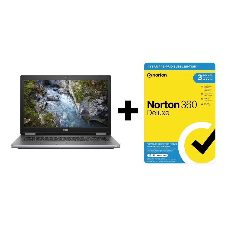 Refurbished Dell Precision 7740 Core i7 9th gen 64GB 512GB SSD RTX 3000 17.3 Inch Windows 11 Professional Laptop