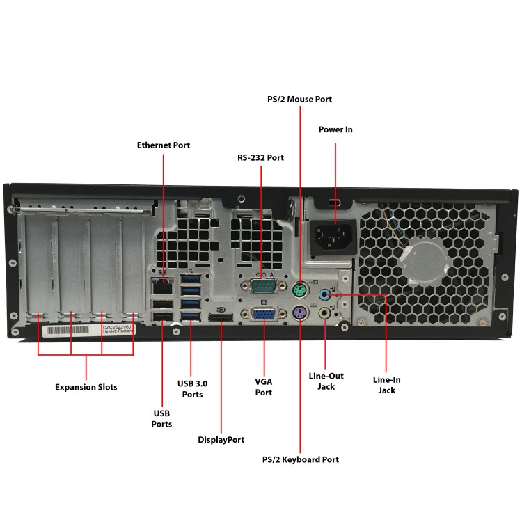 Refurbished HP Compaq Elite 8300 Core i7 3770 8GB 512GB DVD-RW Windows 10 Professional Desktop