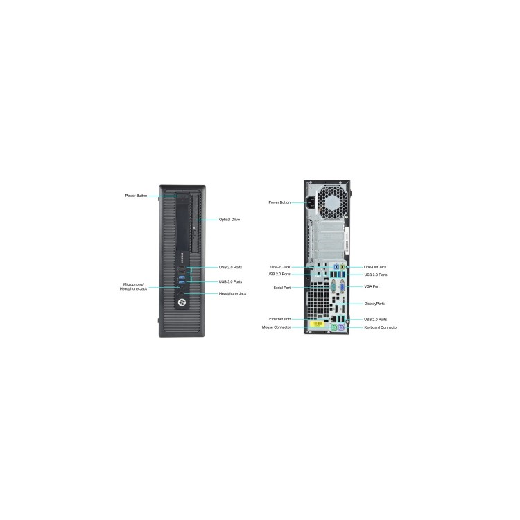 Refurbished HP EliteDesk 800 G1 Core i5-4570 4GB 128GB DVD-RW Windows 10 Professional Desktop PC With 2 Year warranty