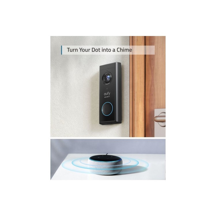 Eufy 2K HD Add-on Video Doorbell - Black