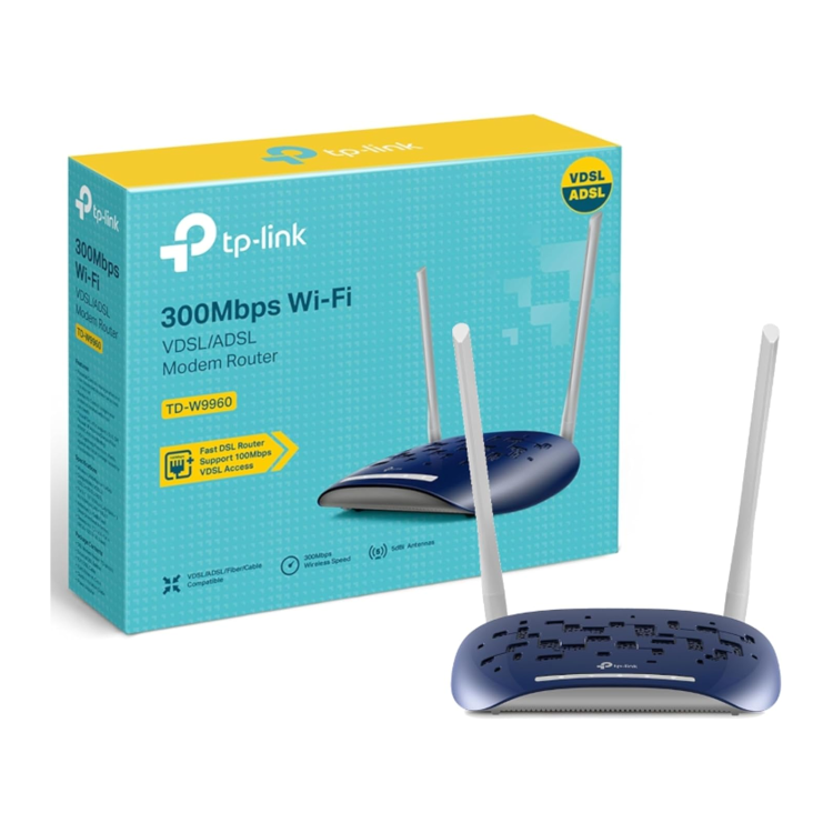 TP-LINK TD-W9960 300Mbps Wireless VDSL2/ADSL2+ Modem Router 4-Port 10/100