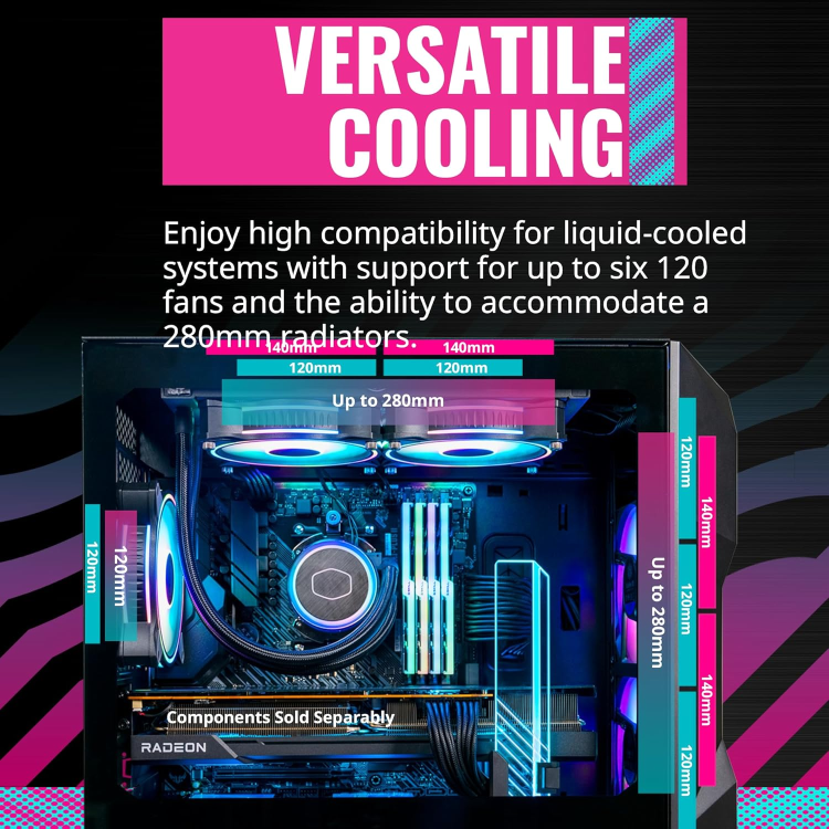 Cooler Master MasterBox TD300 Mesh RGB Mini Tower Gaming PC Case Black