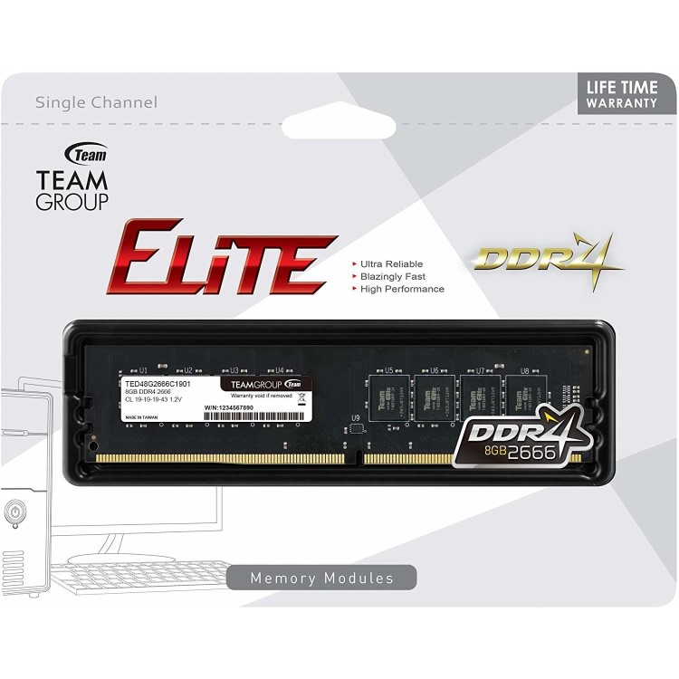 Team 8GB (1x8GB) DIMM 2666MHz DDR4 Desktop Memory