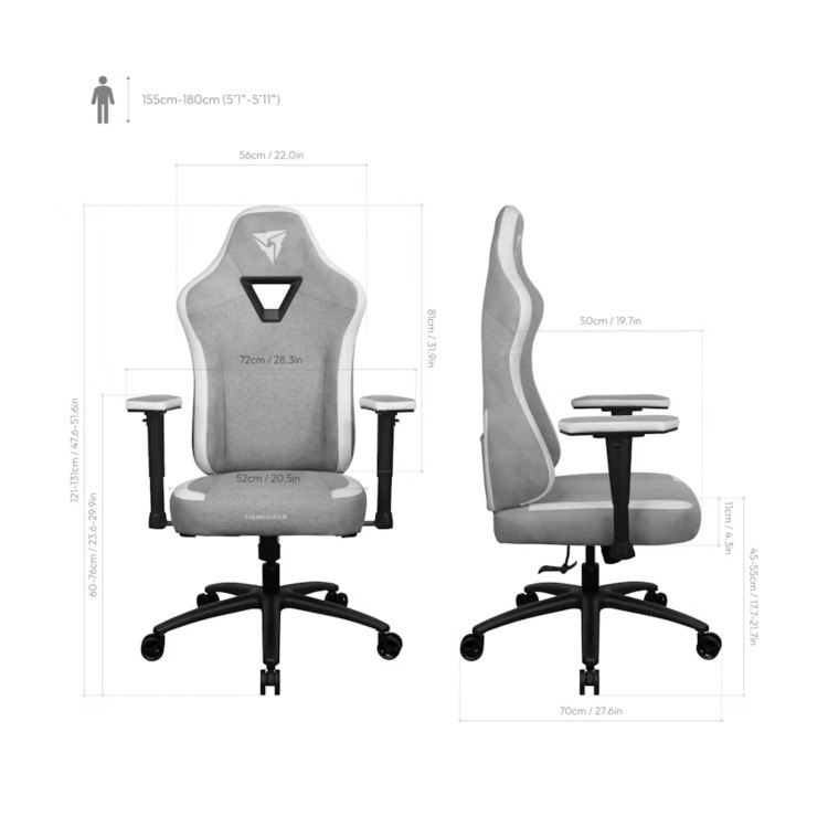 ThunderX3 EAZE-Loft Gaming Chair Grey