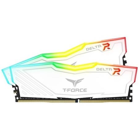 Team DELTA RGB 16GB White Heatsink with RGB LEDs 2 x 8GB DDR4 2400MHz Desktop Memory System Memory