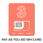 Three Pay As You Go Sim Card Trio
