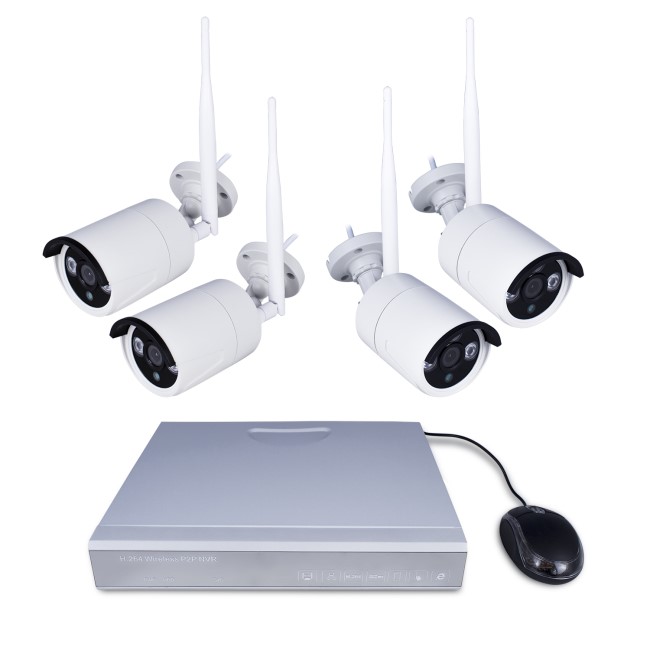 electriQ Wireless CCTV System - 4 Channel 1080p with 4 x Bullet Cameras & 2TB HDD