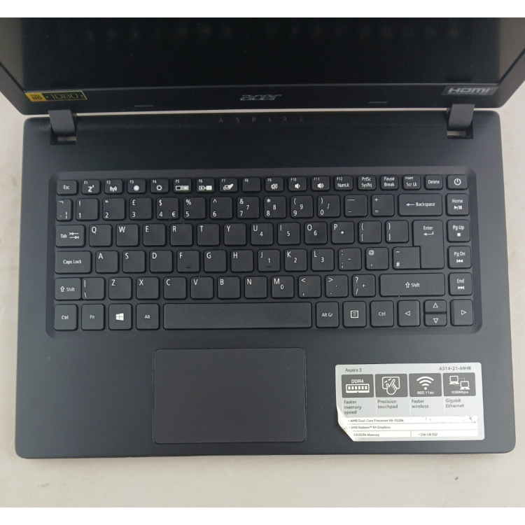 Refurbished Acer Aspire A314-21 AMD A6-9220E 4GB RAM 256GB SSD 14 Inch Windows 11 Laptop