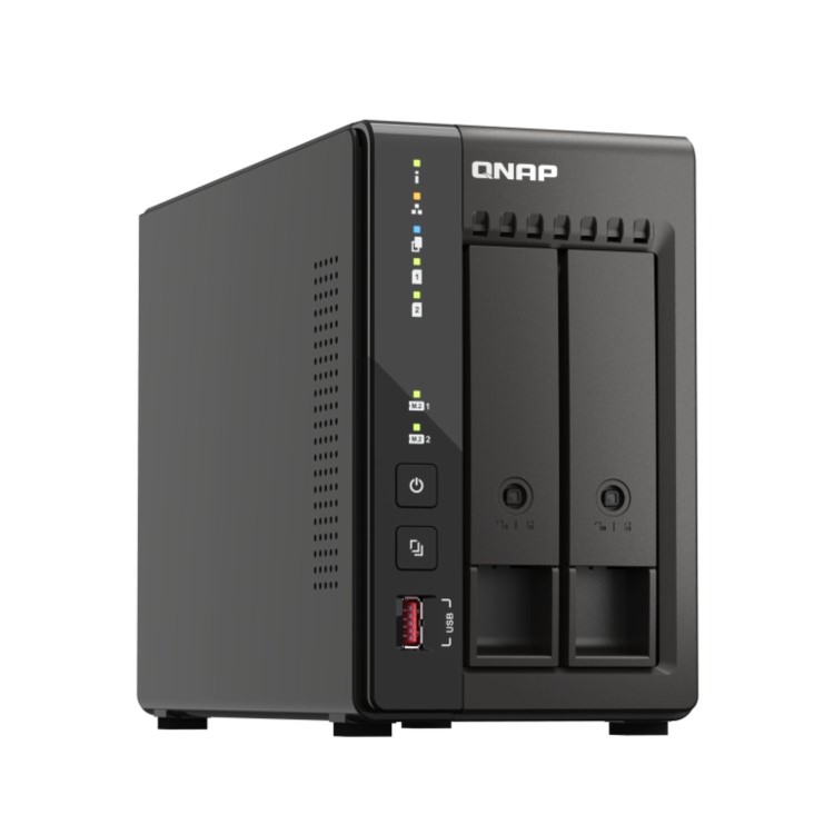QNAP TS-253E 8GB RAM with 16TB Installed Storage 2 Bay SATA Desktop NAS