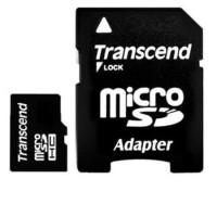 Transcend 16GB Micro SDHC Flash Card with Adapter Class 4