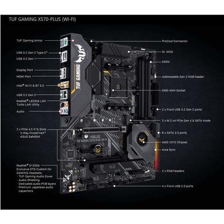 ASUS TUF Gaming X570 Plus ATX Motherboard Socket AM4 USB 3.2 Gen 3