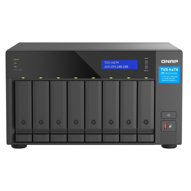 QNAP TVS-h874 NAS Tower Ethernet LAN Black