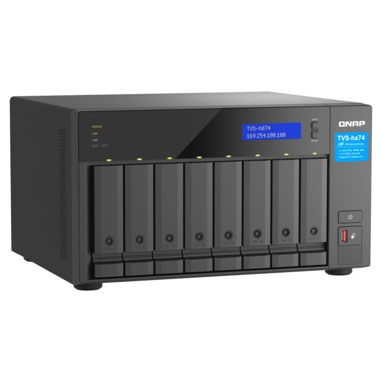 QNAP TVS-h874 NAS Tower Ethernet LAN Black