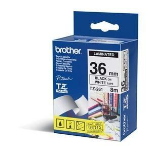 BROTHER TZE261 36MM Black on White Tape