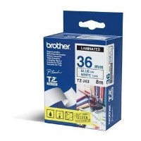 BRO 36MM GLOSS BLUE ON WHITE TAPE