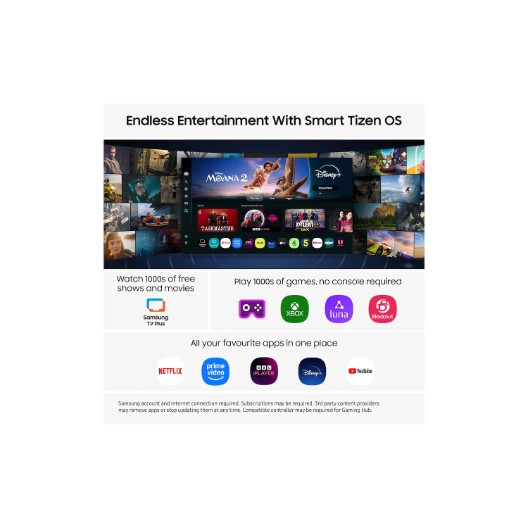 Samsung UE50U8020HKXXU 50" Crystal UHD 4K Smart TV with HDR10+ Gaming Hub & Tizen OS