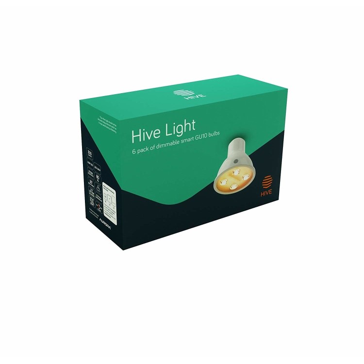 Hive Active Light Dimmable Bulb with GU10 Spotlight Ending - 6 Pack