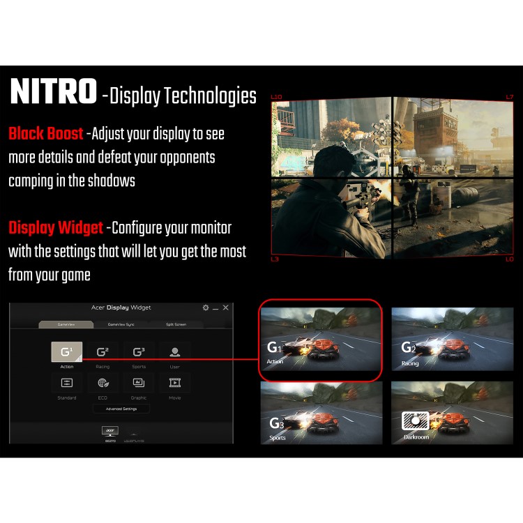 Acer Nitro XZ240QP 23.6" IPS Full HD 165Hz Curved Gaming Monitor
