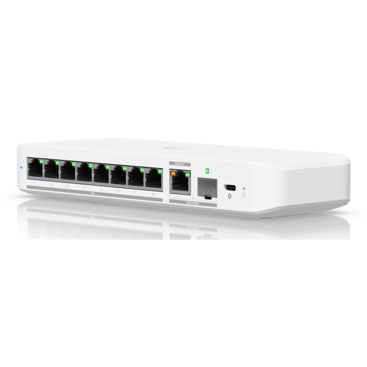 Ubiquiti Flexible  8-port 2.5 GbE switch with a 10 GbE RJ45/SFP+ combination uplink port