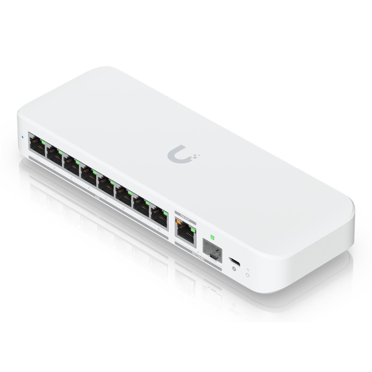 Ubiquiti Flexible  8-port 2.5 GbE switch with a 10 GbE RJ45/SFP+ combination uplink port
